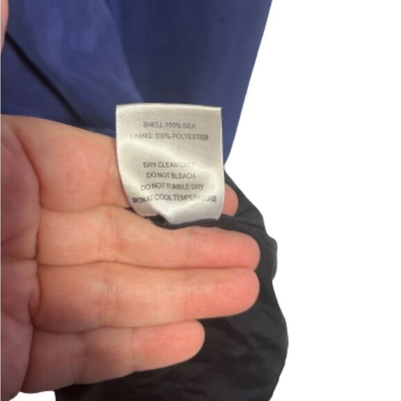 Style in silk SHIFT dress BLUE SIZE SMALL - Picture 5 of 5